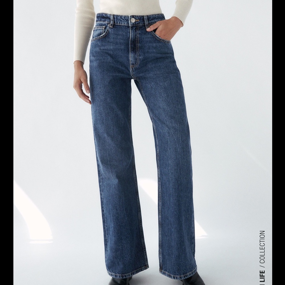 Zara Relaxed Flared High Rose Jeans